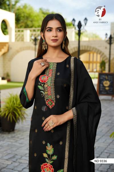 DN 9336 BY ANJU FABRIC DESIGNER SILK SALWAR SUIT WHOLESALER IN INDIA